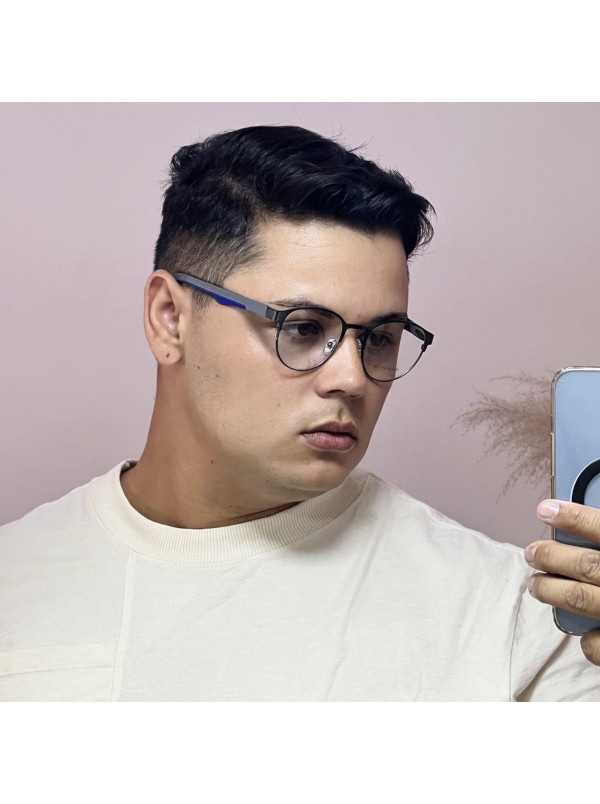 Armação de Óculos 5510 Redondo Grafite e Azul